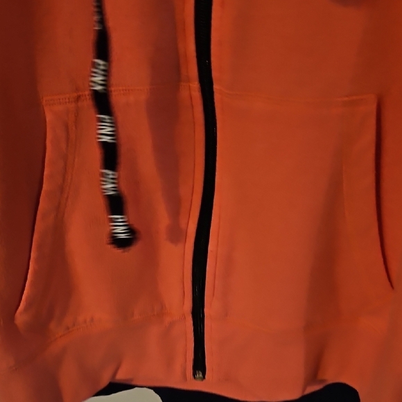Victoria's Secret Pink Coral colored Hoodie with Black Accents - Picture 3 of 6